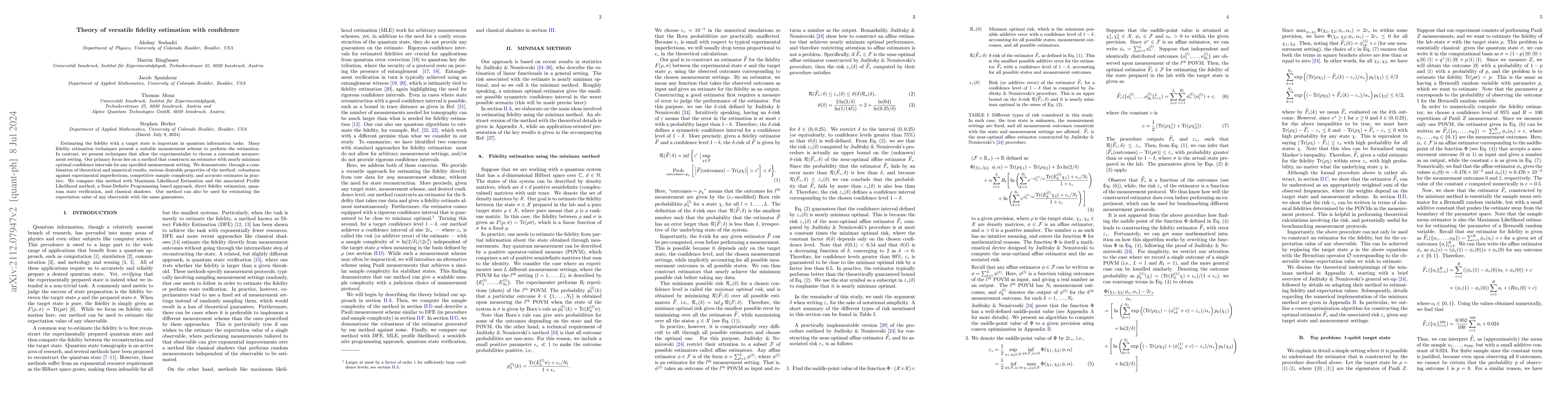 Thumbnail for Theory of versatile fidelity estimation with confidence