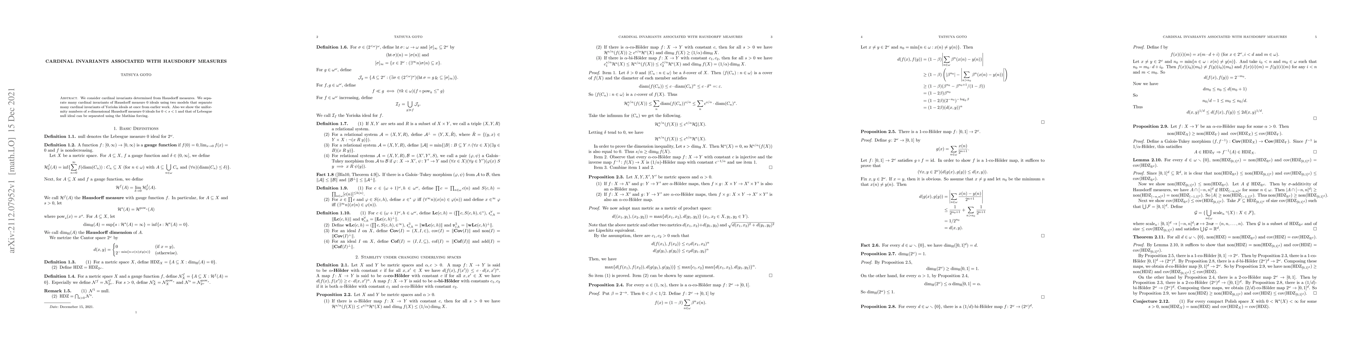 Thumbnail for Cardinal invariants associated with Hausdorff measures