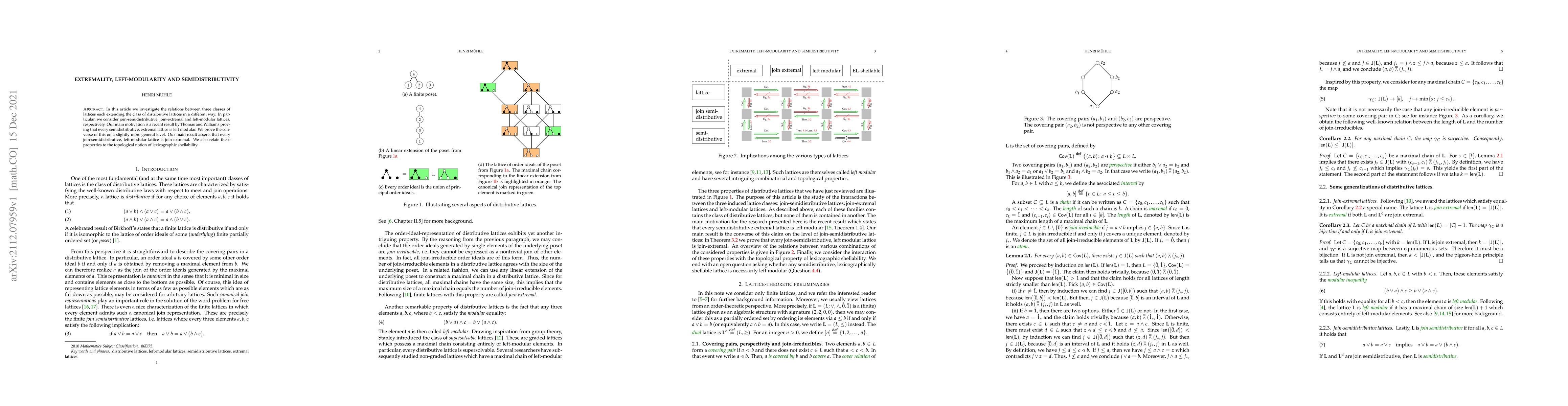 Thumbnail for Extremality, Left-Modularity and Semidistributivity