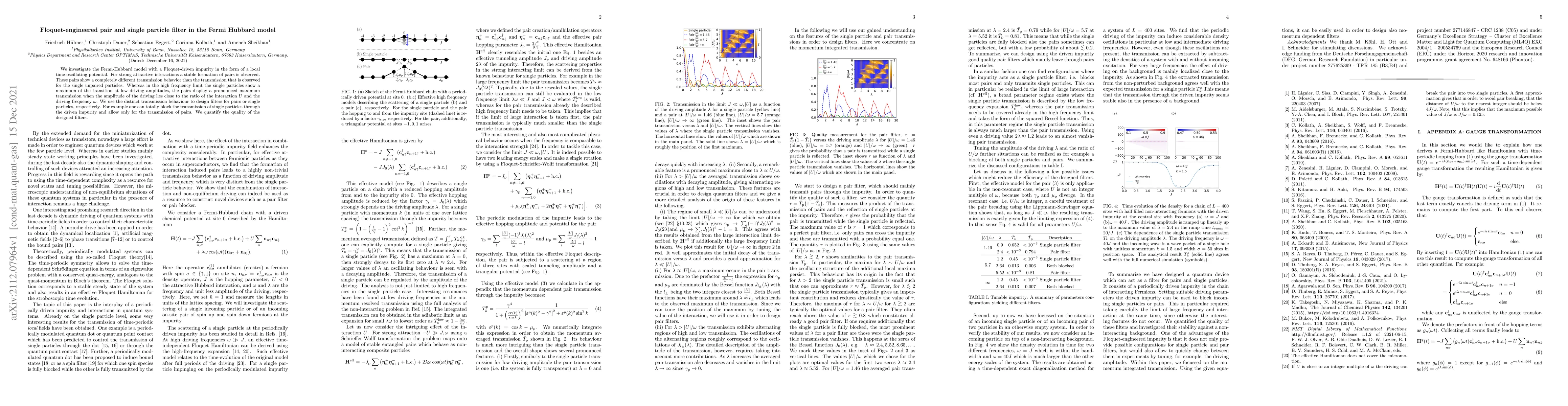Thumbnail for Floquet-engineered pair and single particle filter in the Fermi Hubbard
  model