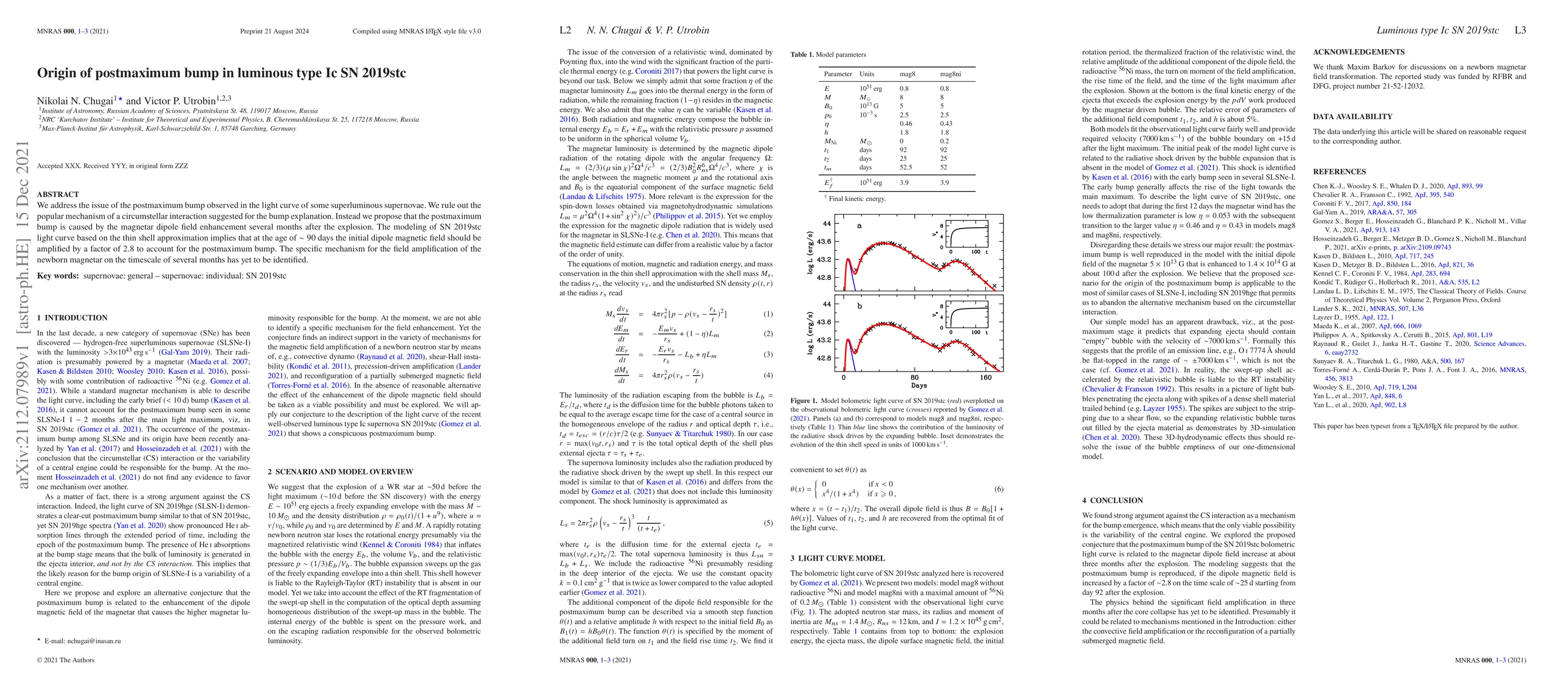 Thumbnail for Origin of postmaximum bump in luminous type Ic SN 2019stc
