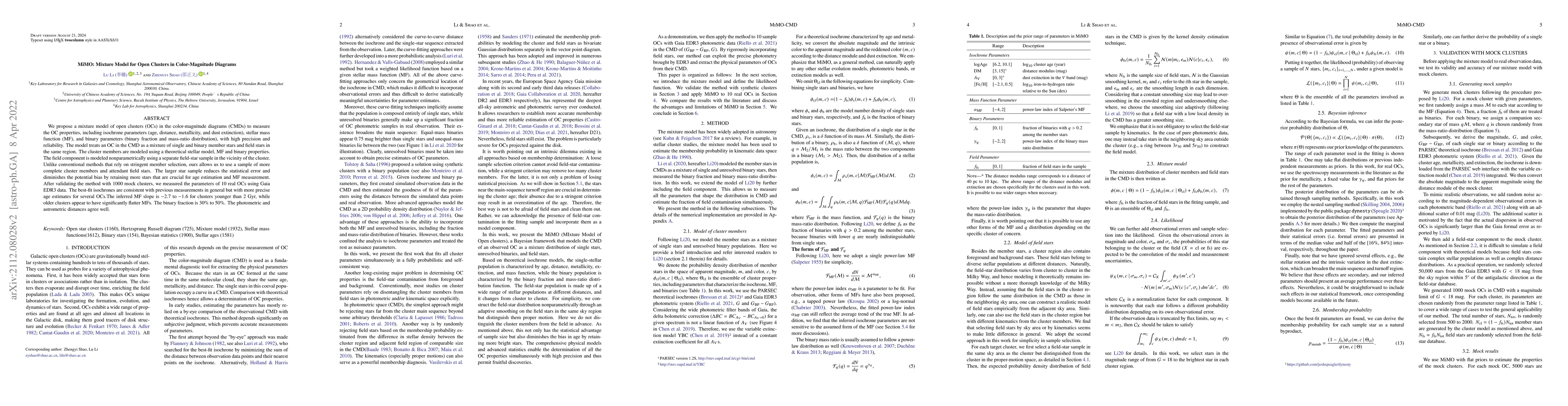 Thumbnail for MiMO: Mixture Model for Open Clusters in Color-Magnitude Diagrams