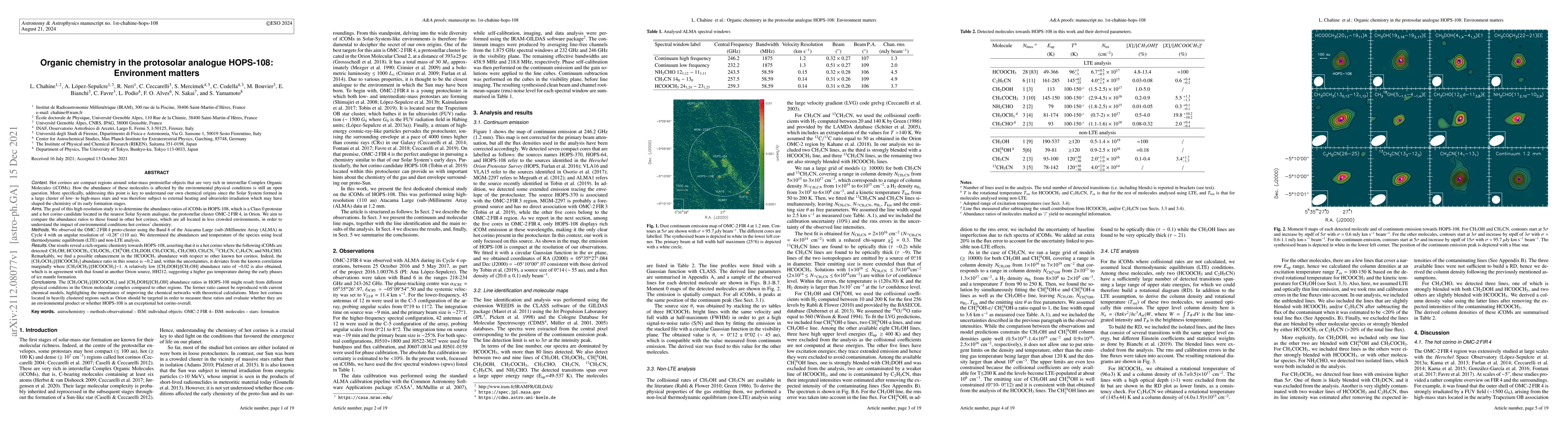 Thumbnail for Organic chemistry in the protosolar analogue HOPS-108: Environment
  matters