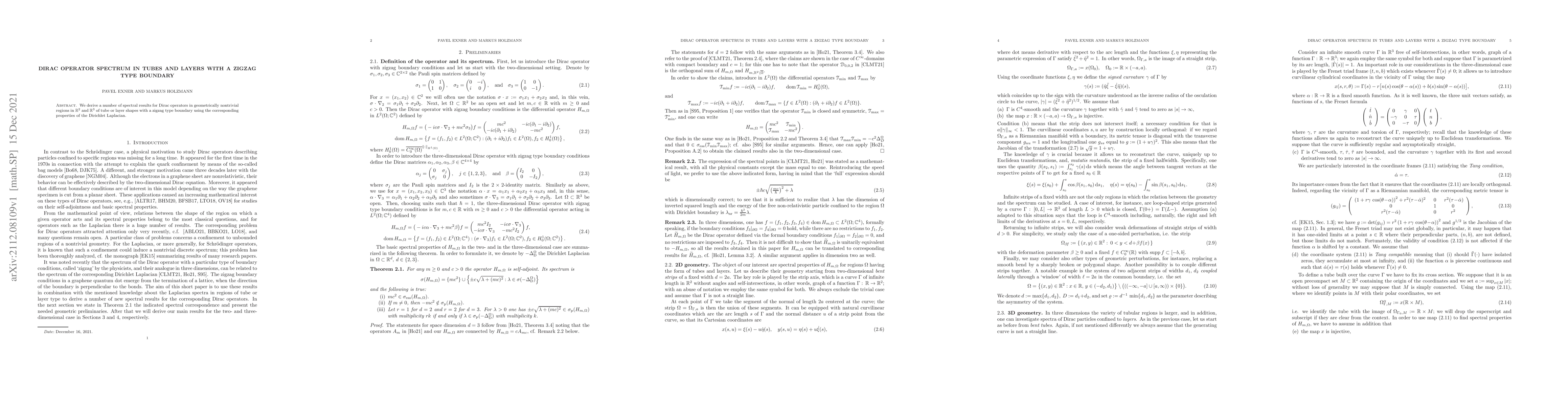 Thumbnail for Dirac operator spectrum in tubes and layers with a zigzag type boundary