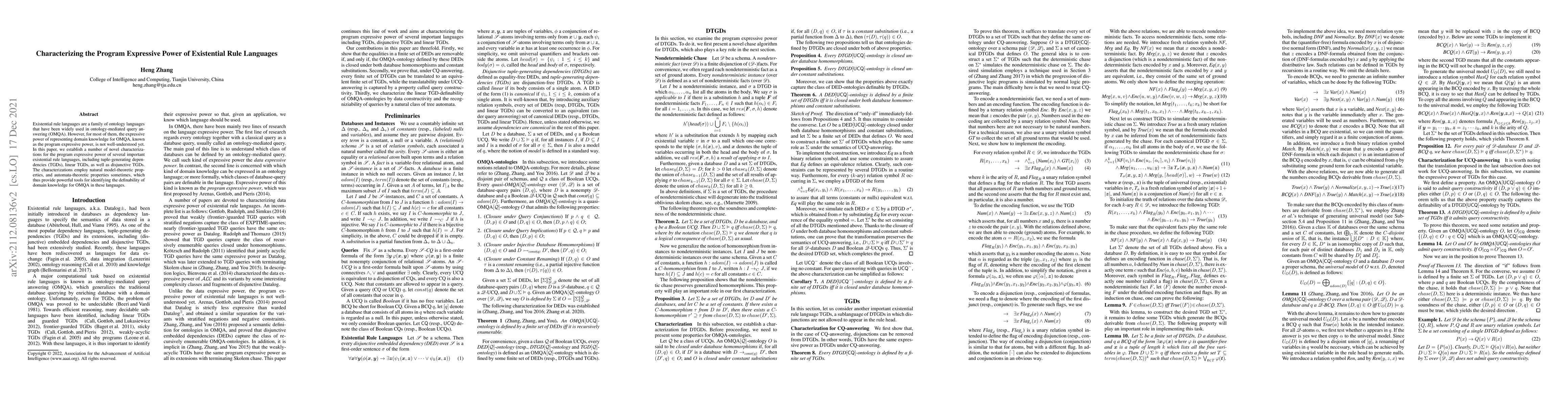 Thumbnail for Characterizing the Program Expressive Power of Existential Rule
  Languages
