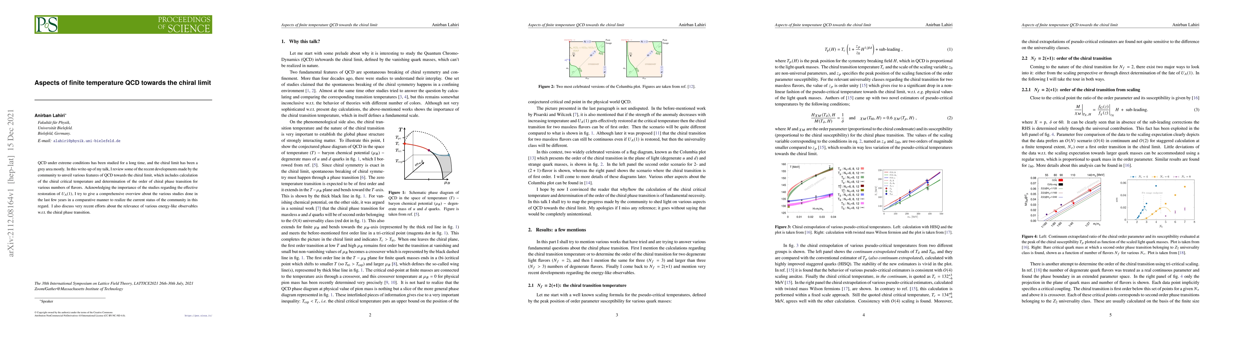 Thumbnail for Aspects of finite temperature QCD towards the chiral limit