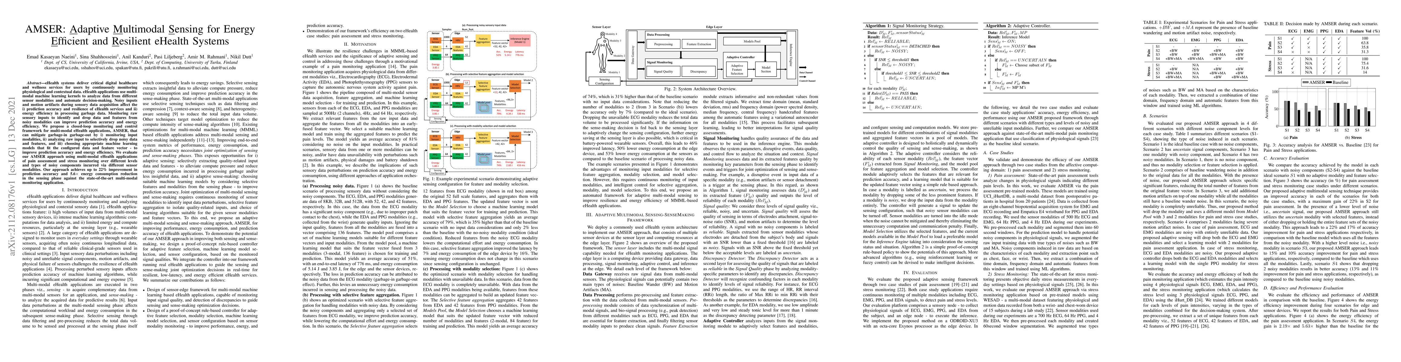 Thumbnail for AMSER: Adaptive Multi-modal Sensing for Energy Efficient and Resilient
  eHealth Systems