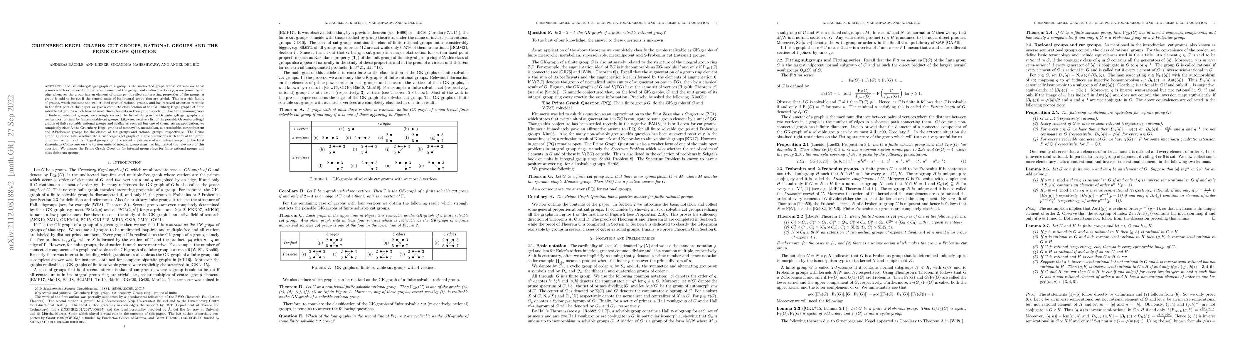 Thumbnail for Gruenberg-Kegel graphs: cut groups, rational groups and the Prime Graph
  Question