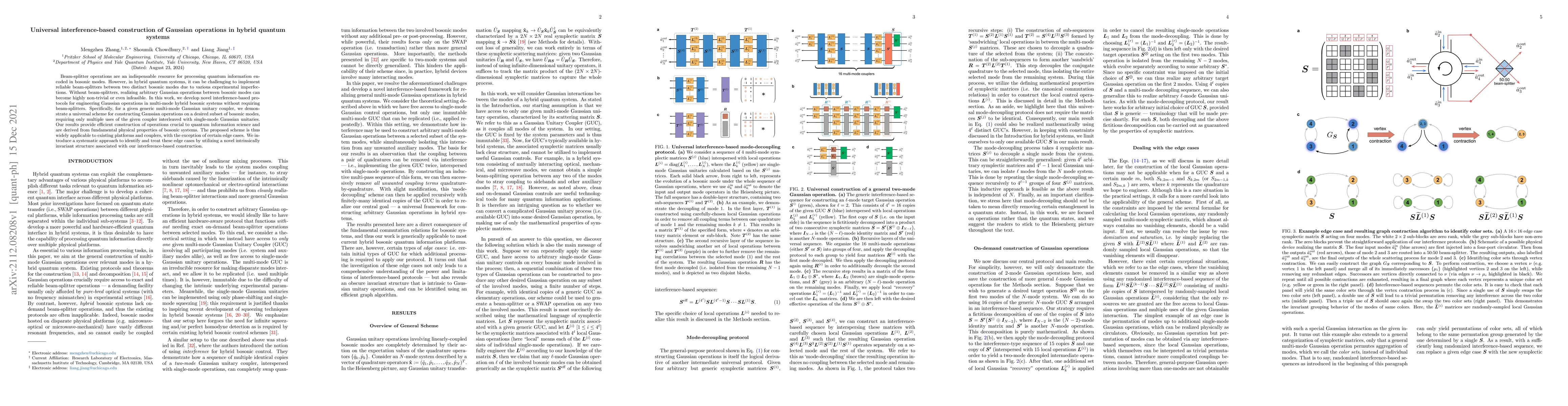 Thumbnail for Universal interference-based construction of Gaussian operations in
  hybrid quantum systems