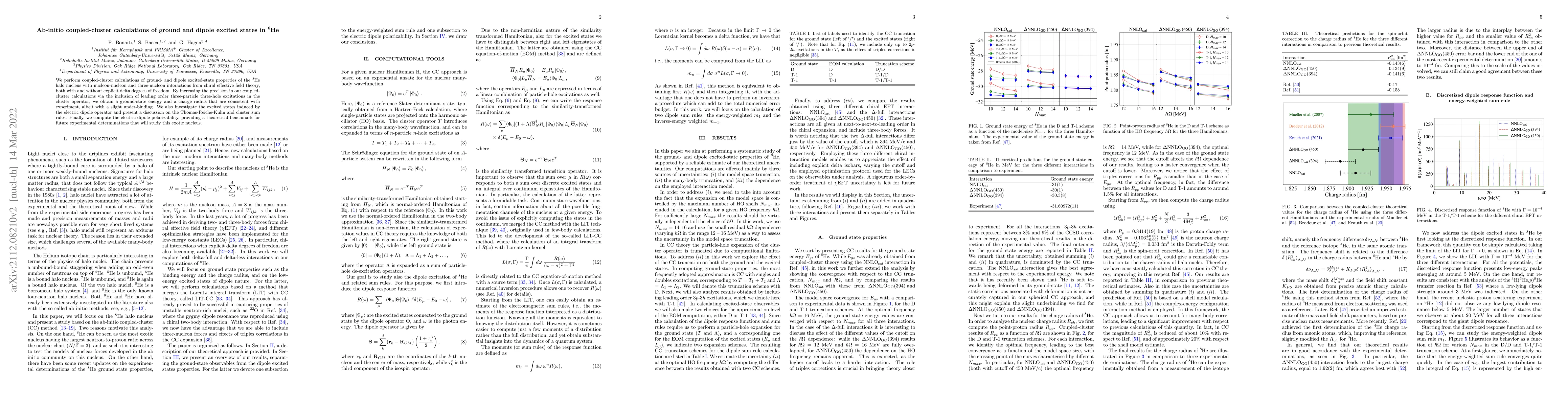 Thumbnail for Ab-initio coupled-cluster calculations of ground and dipole excited
  states in 8He