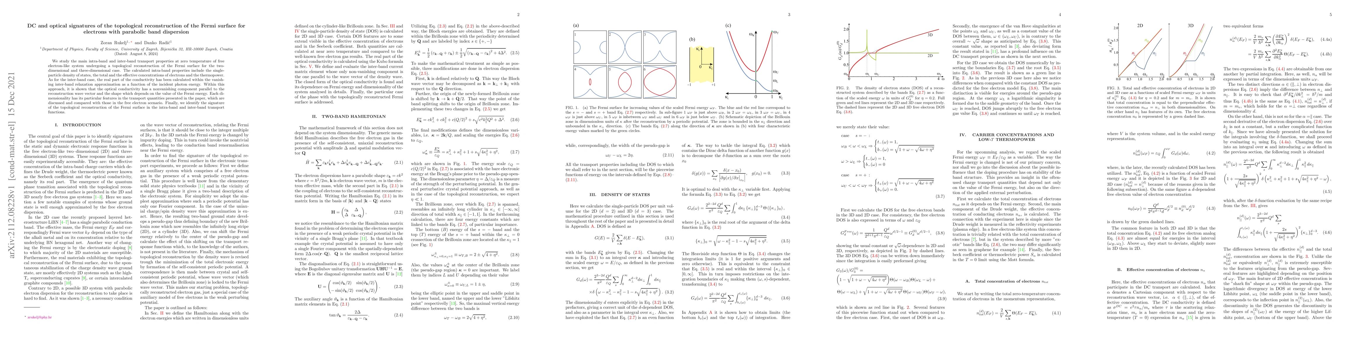 Thumbnail for DC and optical signatures of the topological reconstruction of the Fermi
  surface for electrons with parabolic band dispersion