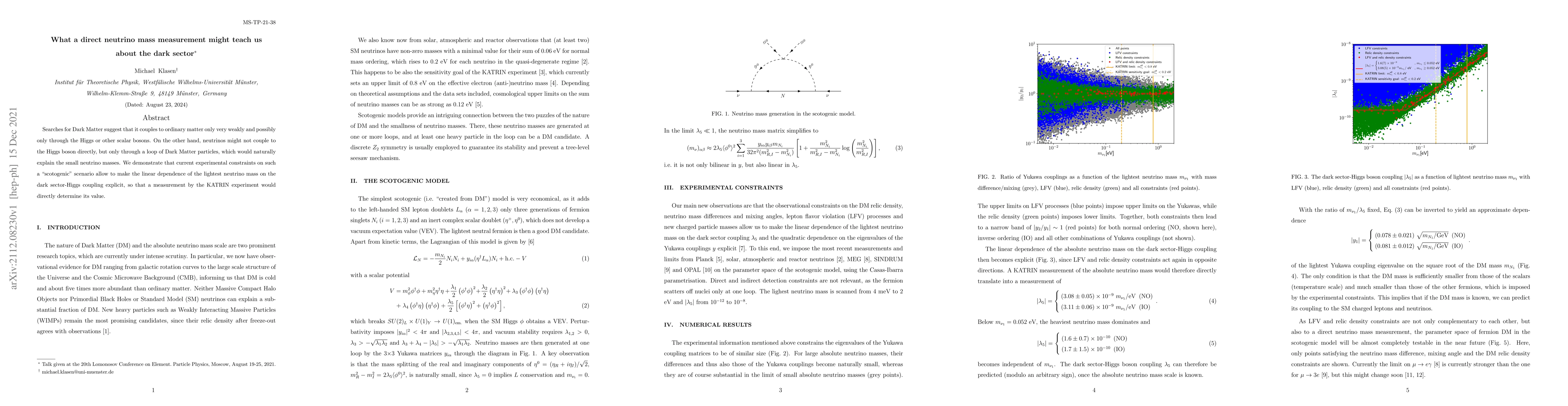 Thumbnail for What a direct neutrino mass measurement might teach us about the dark
  sector