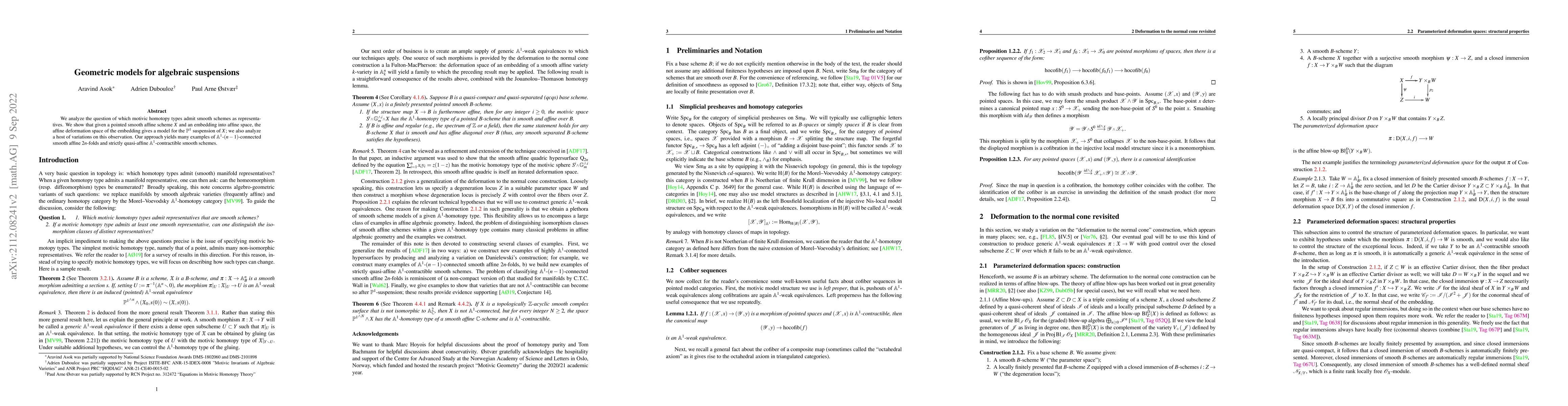 Thumbnail for Geometric models for algebraic suspensions