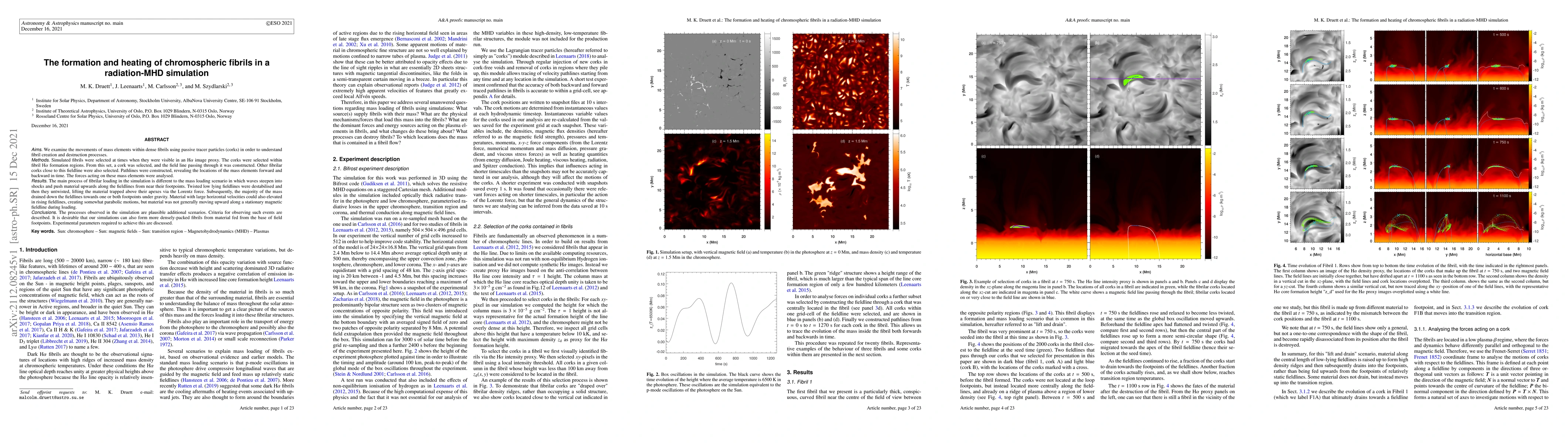 Thumbnail for The formation and heating of chromospheric fibrils in a radiation-MHD
  simulation