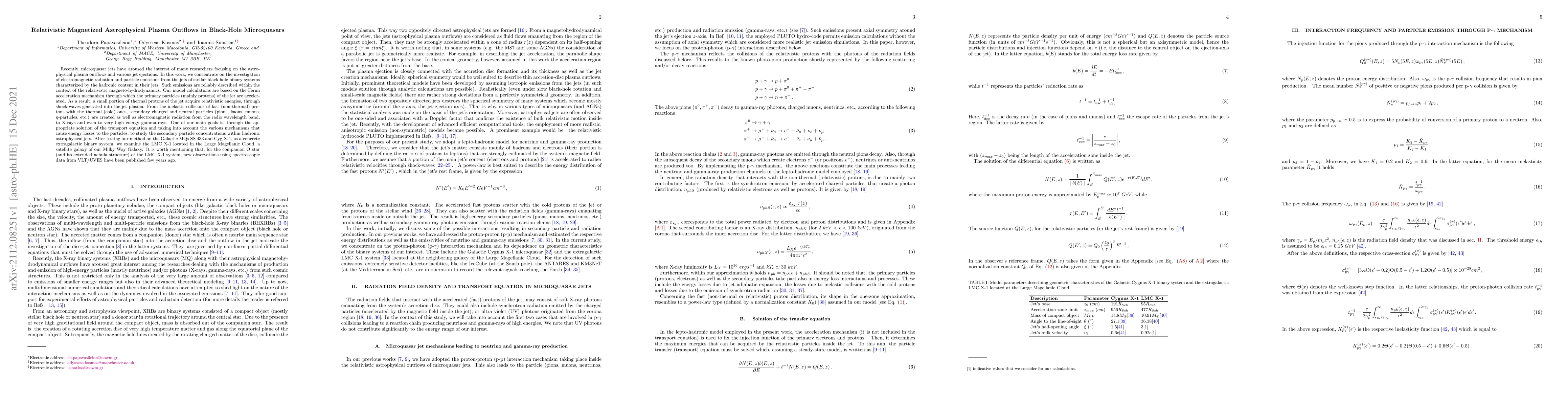 Thumbnail for Relativistic Magnetized Astrophysical Plasma Outflows in Black-Hole
  Microquasars