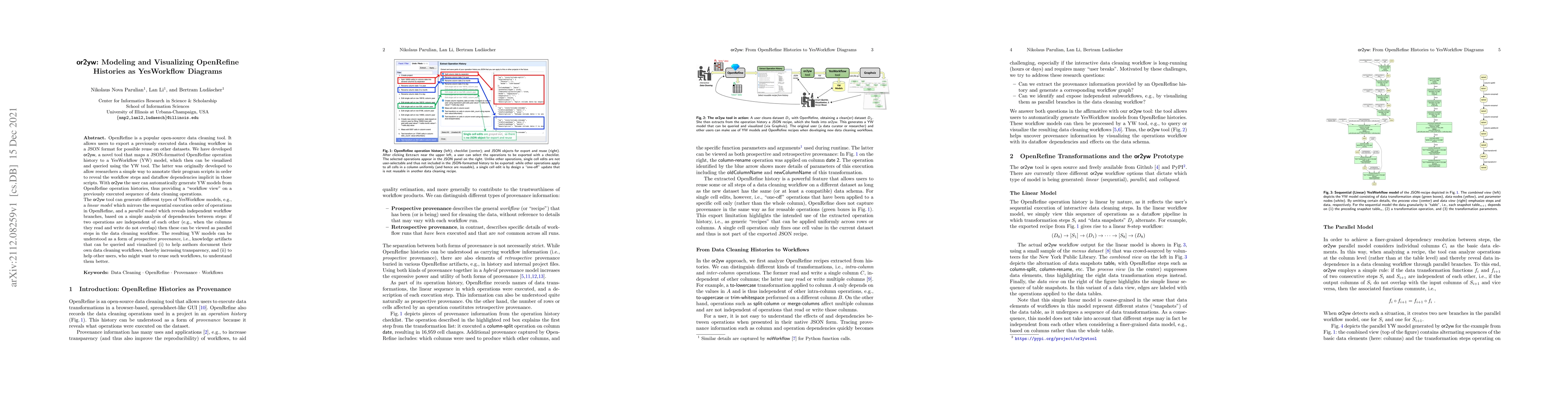 Thumbnail for or2yw: Modeling and Visualizing OpenRefineHistories as YesWorkflow
  Diagrams