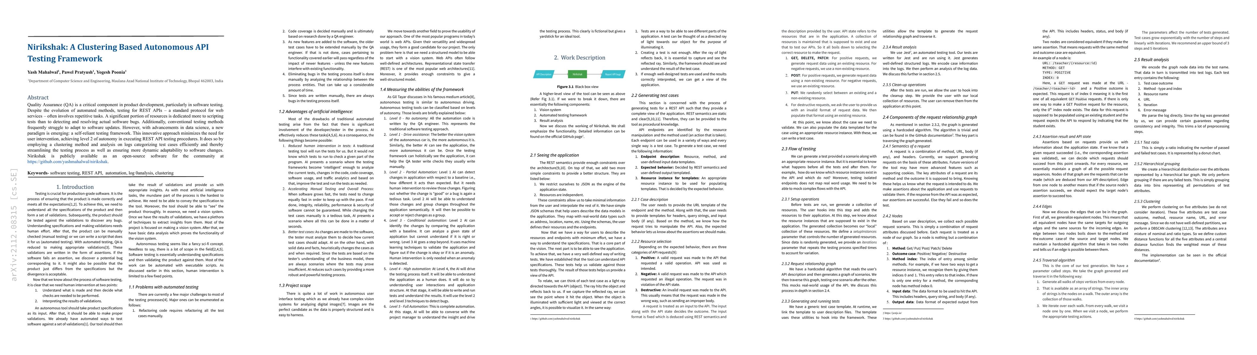 Thumbnail for Nirikshak: A Clustering Based Autonomous API Testing Framework