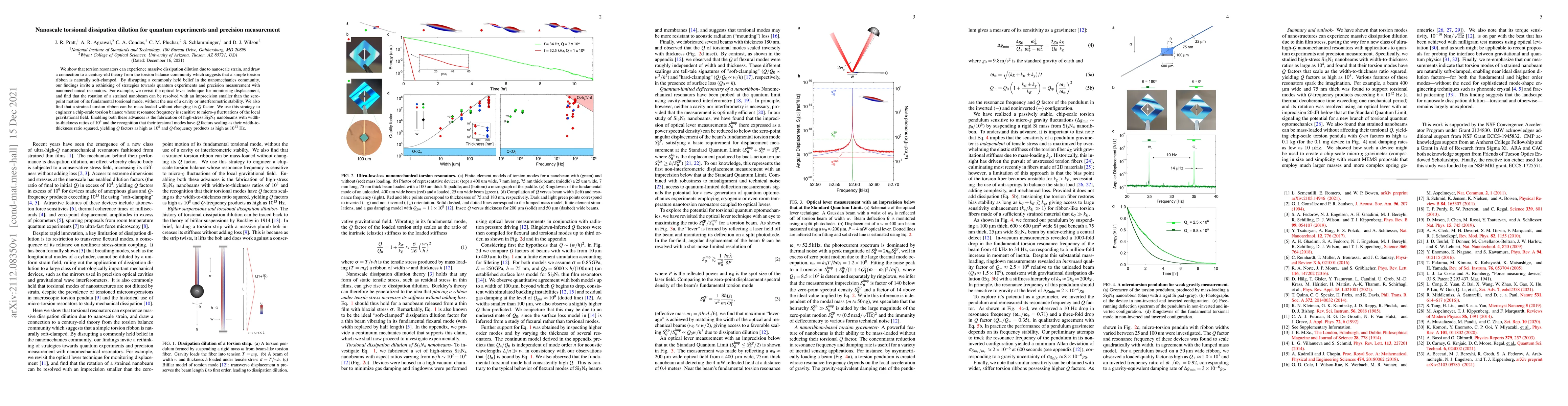 Thumbnail for Nanoscale torsional dissipation dilution for quantum experiments and
  precision measurement