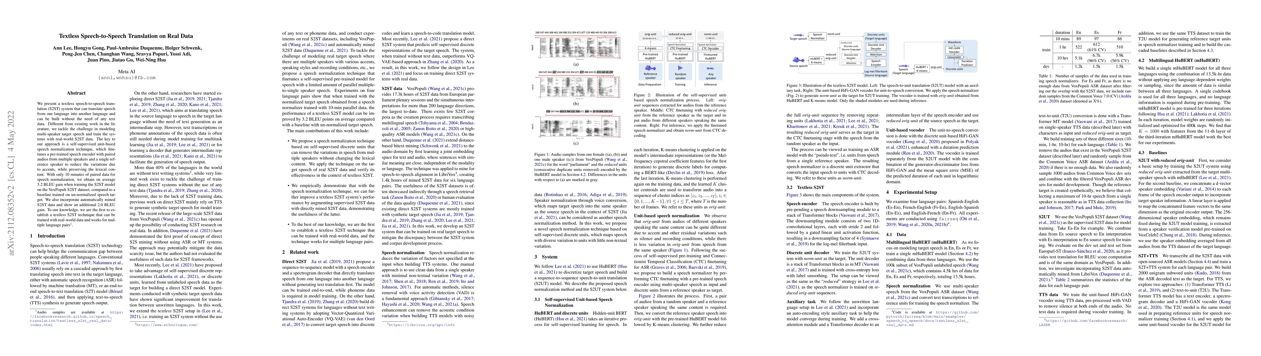 Thumbnail for Textless Speech-to-Speech Translation on Real Data