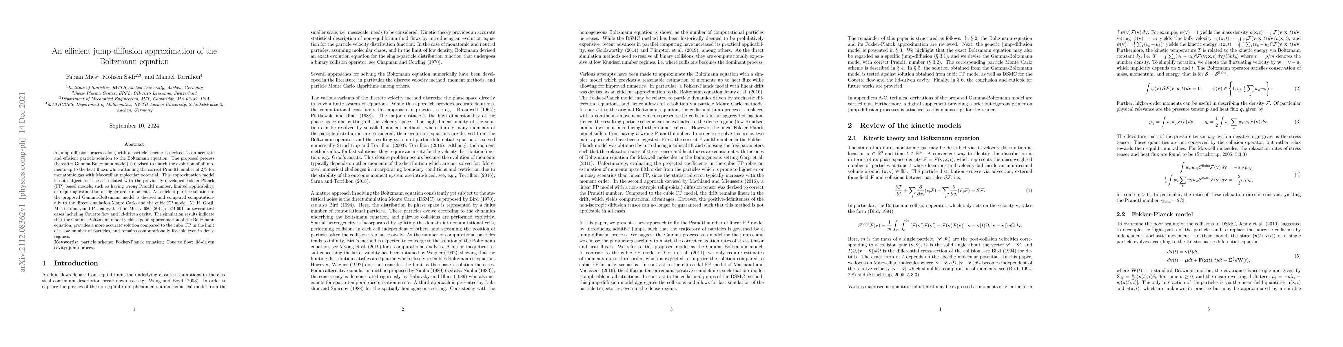 Thumbnail for An efficient jump-diffusion approximation of the Boltzmann equation