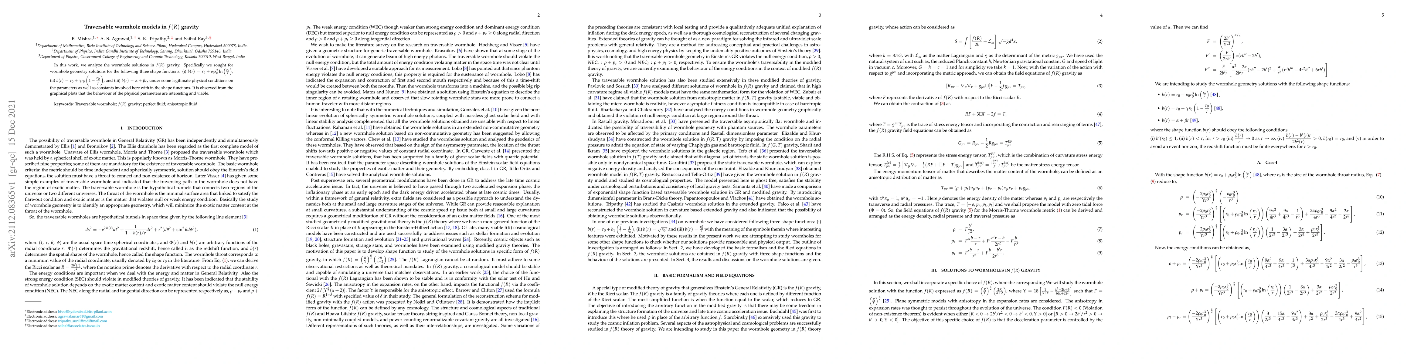 Thumbnail for Traversable wormhole models in $f(R)$ gravity