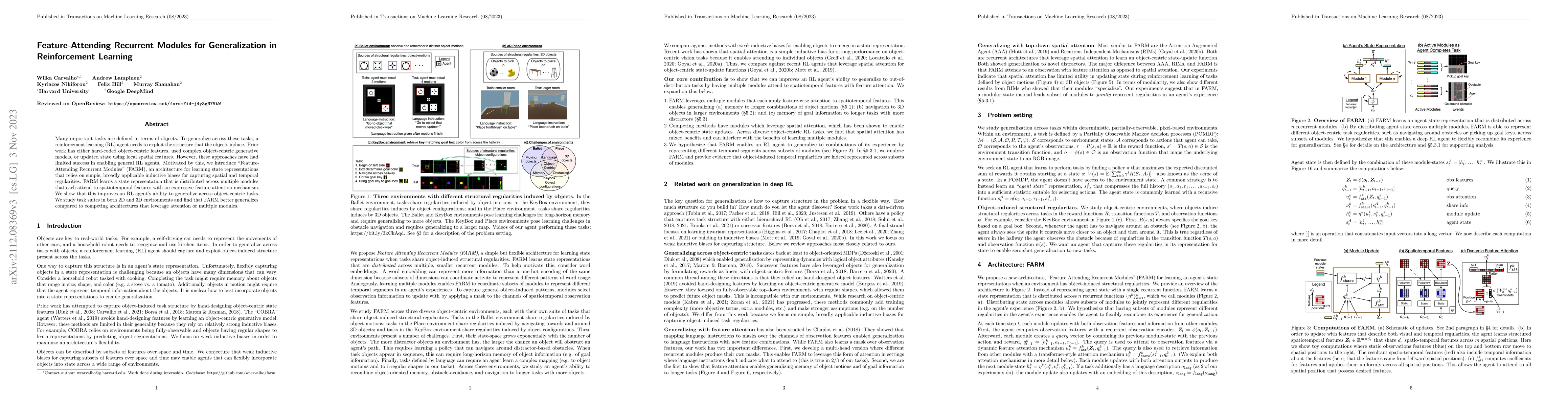 Thumbnail for Feature-Attending Recurrent Modules for Generalization in Reinforcement
  Learning