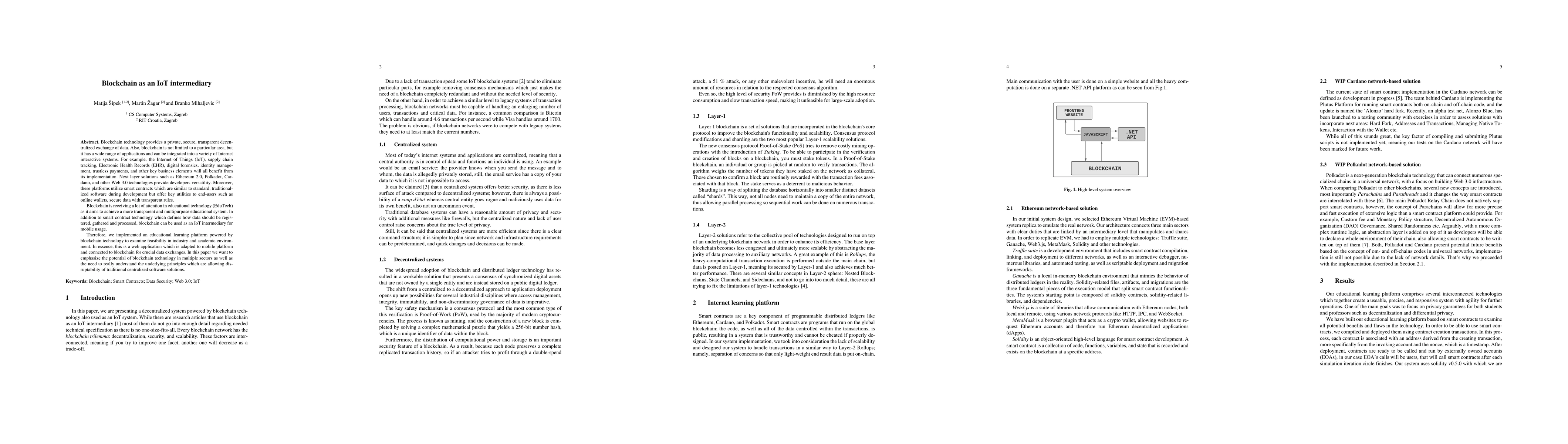 Thumbnail for Blockchain as an IoT intermediary
