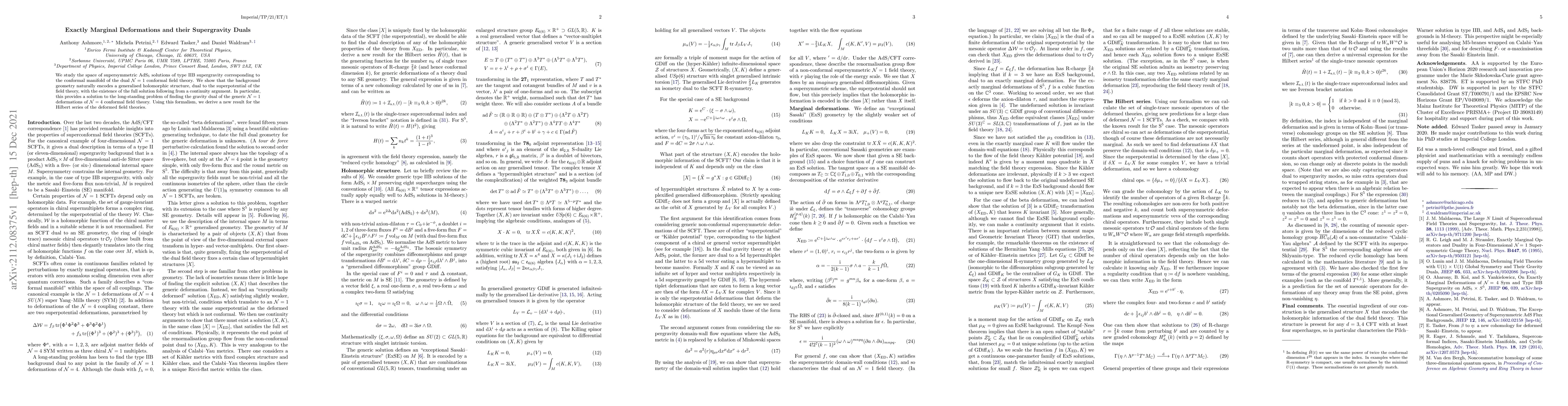 Thumbnail for Exactly Marginal Deformations and their Supergravity Duals