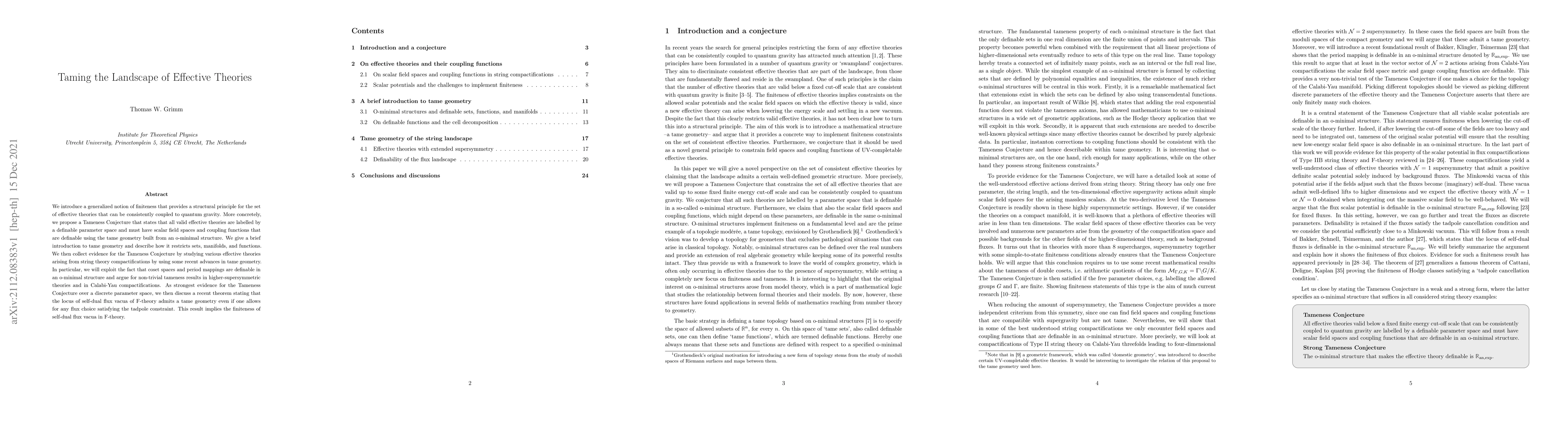 Thumbnail for Taming the Landscape of Effective Theories