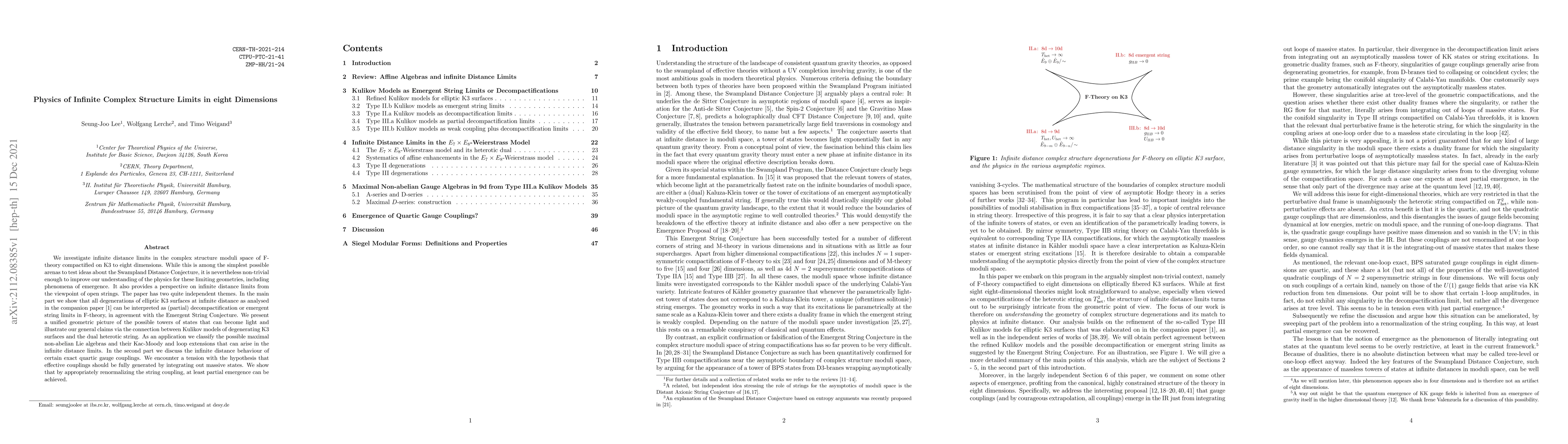 Thumbnail for Physics of Infinite Complex Structure Limits in eight Dimensions