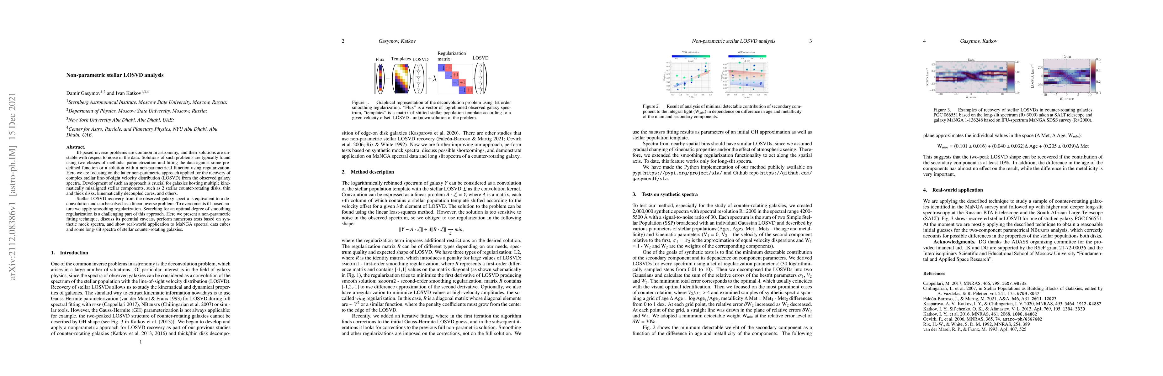Thumbnail for Non-parametric stellar LOSVD analysis