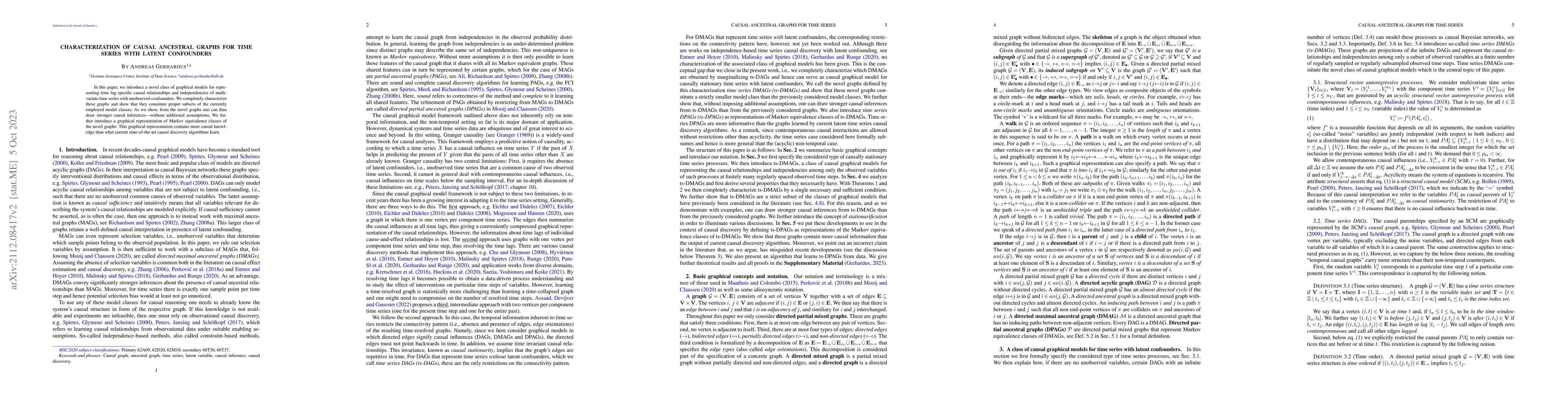 Thumbnail for Characterization of causal ancestral graphs for time series with latent
  confounders