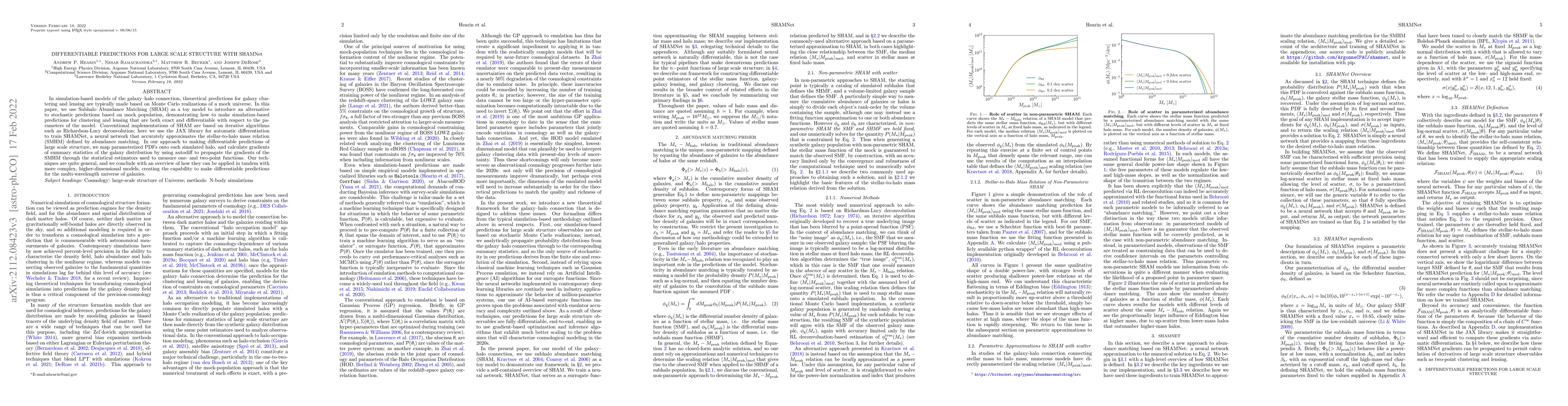 Thumbnail for Differentiable Predictions for Large Scale Structure with SHAMNet