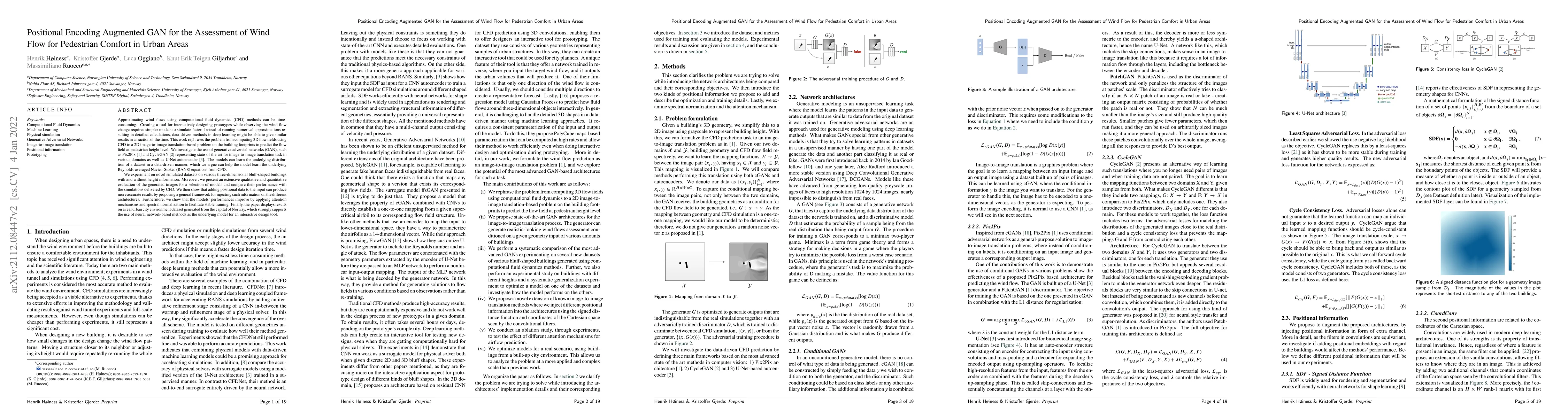 Thumbnail for Positional Encoding Augmented GAN for the Assessment of Wind Flow for
  Pedestrian Comfort in Urban Areas