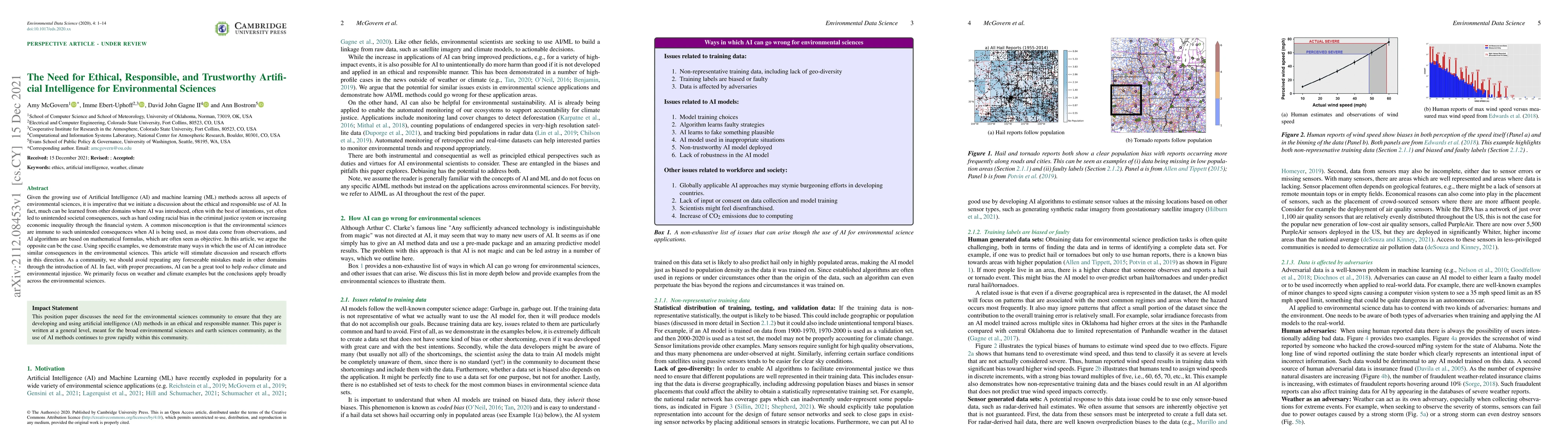 Thumbnail for The Need for Ethical, Responsible, and Trustworthy Artificial
  Intelligence for Environmental Sciences