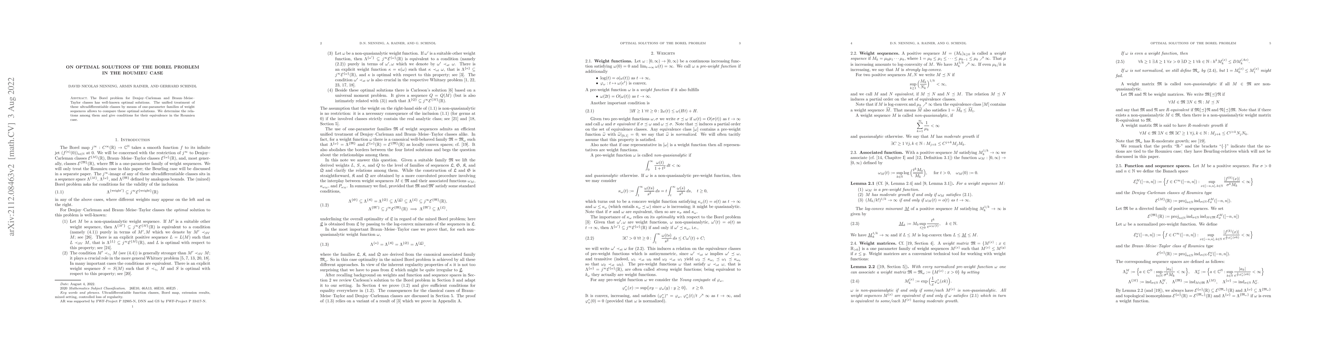 Thumbnail for On optimal solutions of the Borel problem in the Roumieu case