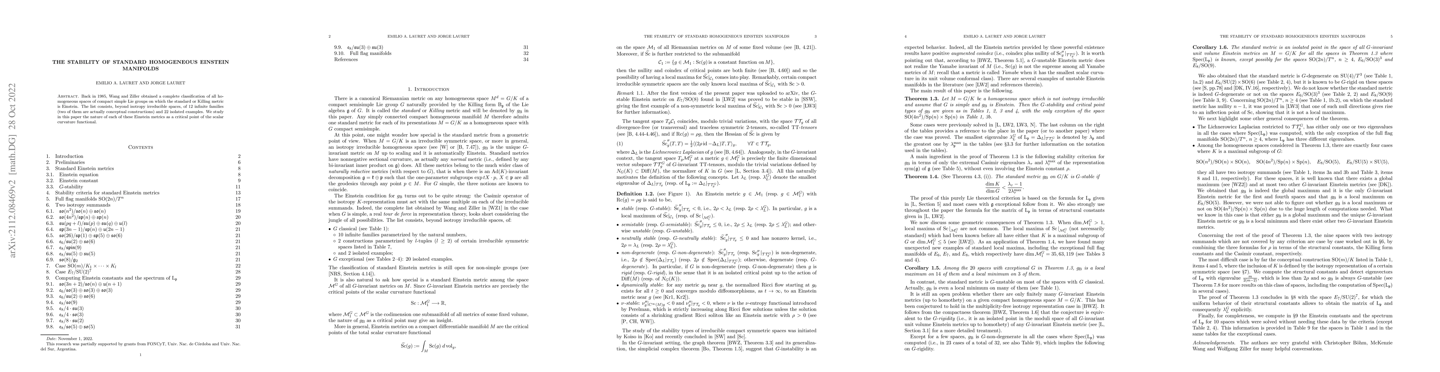 Thumbnail for The stability of standard homogeneous Einstein manifolds