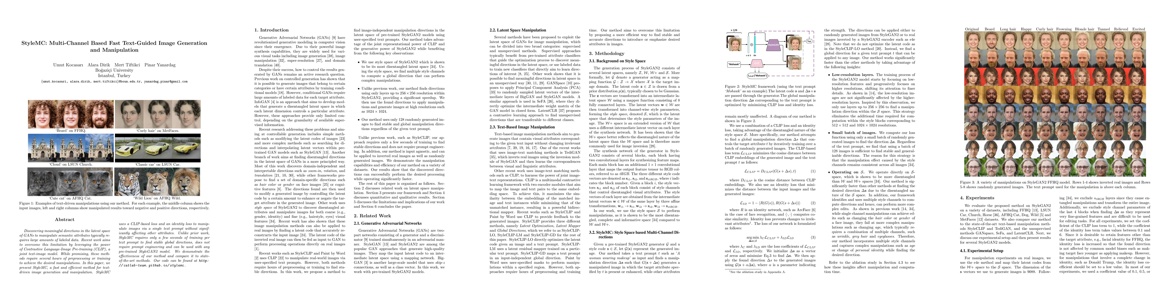 Thumbnail for StyleMC: Multi-Channel Based Fast Text-Guided Image Generation and
  Manipulation