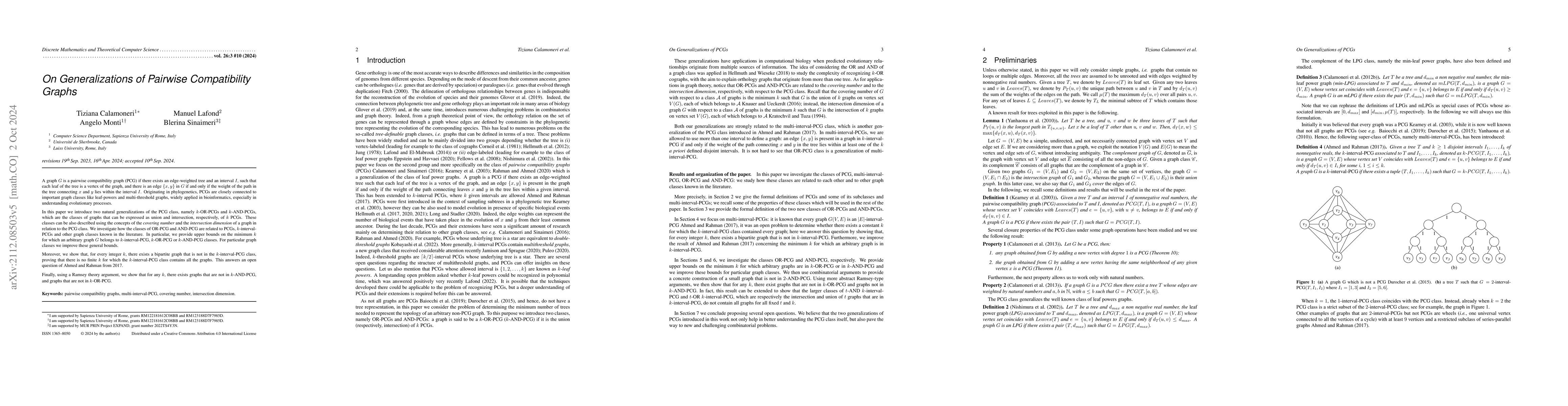 Thumbnail for On Generalizations of Pairwise Compatibility Graphs