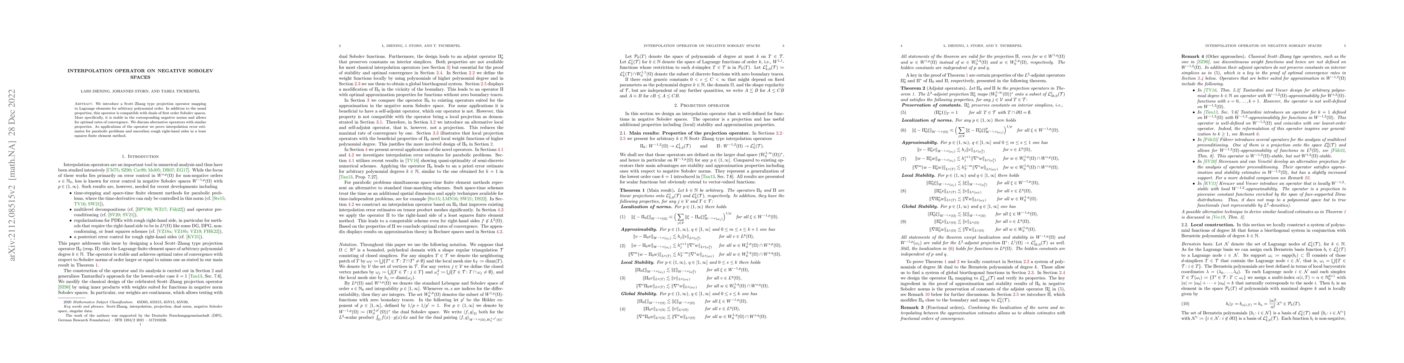 Thumbnail for Interpolation Operator on negative Sobolev Spaces