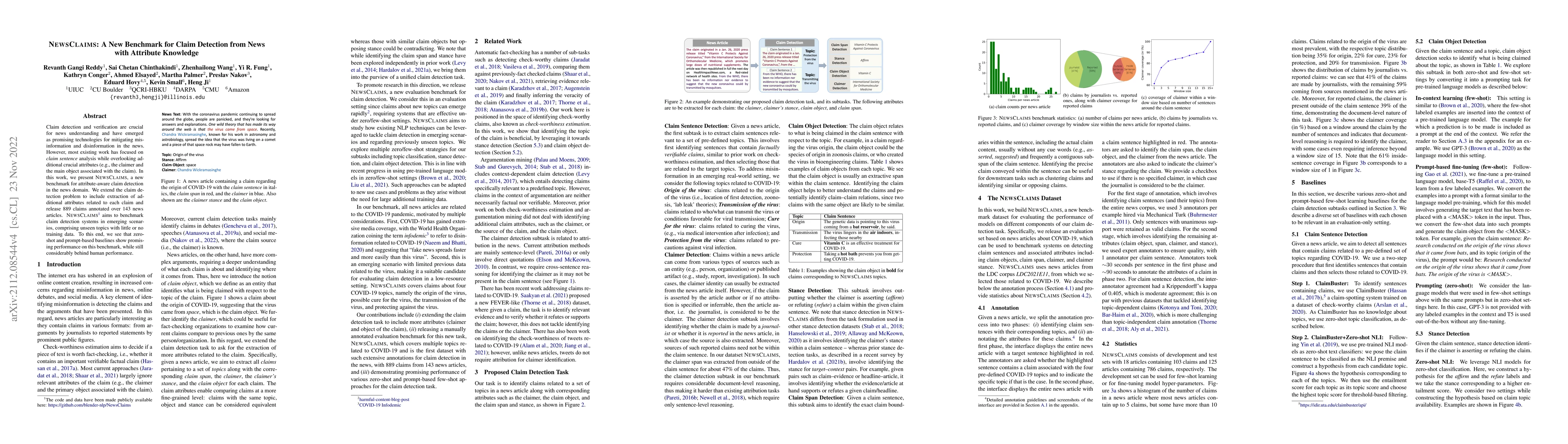 Thumbnail for NewsClaims: A New Benchmark for Claim Detection from News with Attribute
  Knowledge