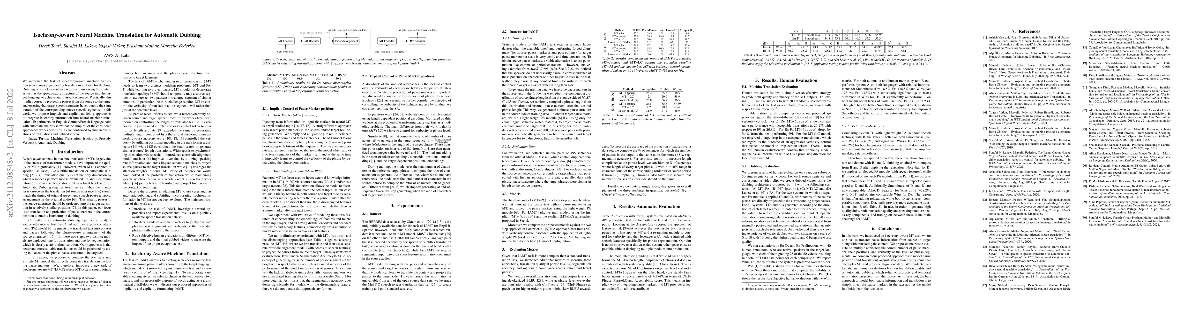 Thumbnail for Isochrony-Aware Neural Machine Translation for Automatic Dubbing