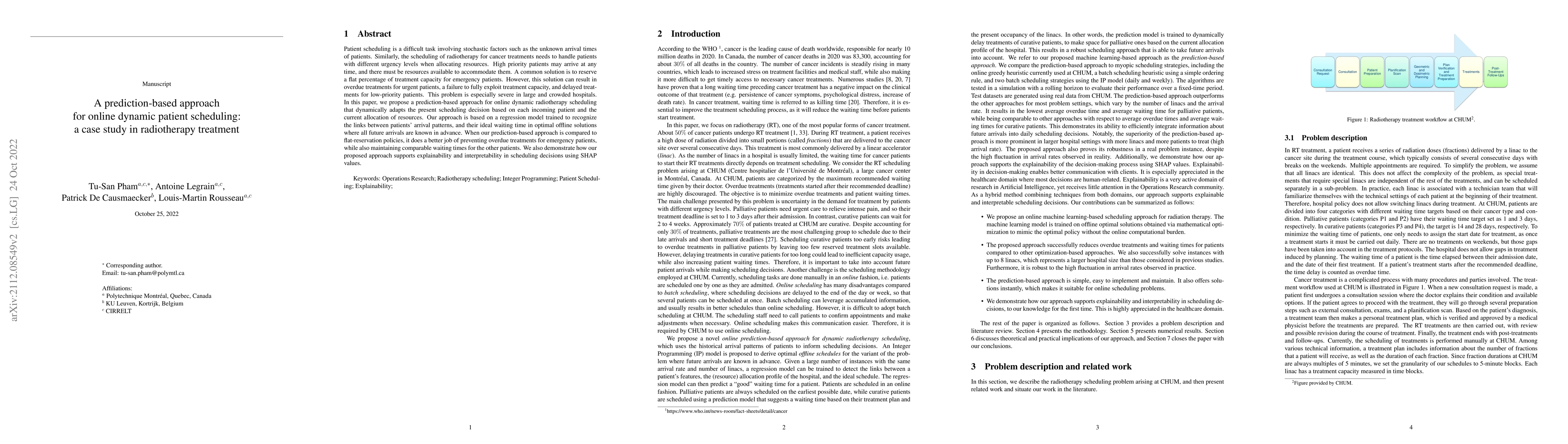 Thumbnail for A prediction-based approach for online dynamic patient scheduling: a
  case study in radiotherapy treatment