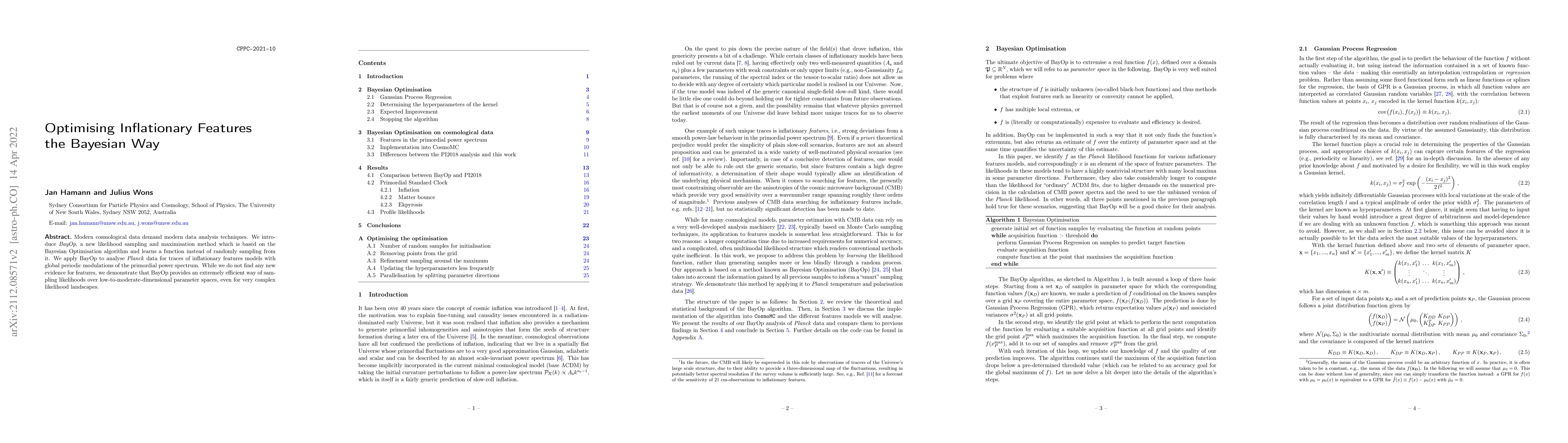 Thumbnail for Optimising Inflationary Features the Bayesian Way