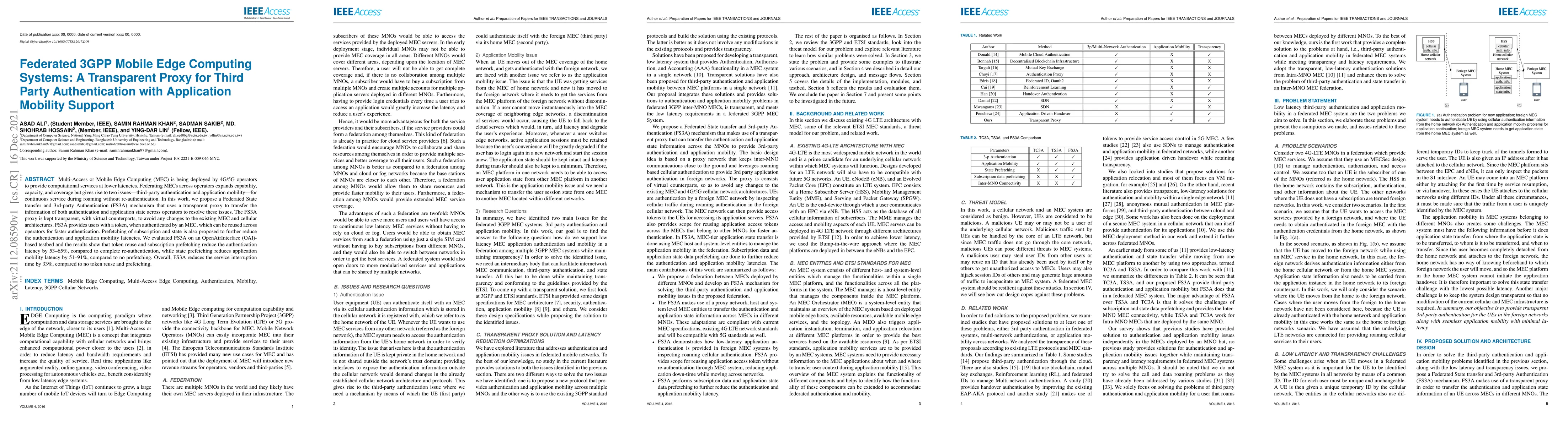 Thumbnail for Federated 3GPP Mobile Edge Computing Systems: A Transparent Proxy for
  Third Party Authentication with Application Mobility Support