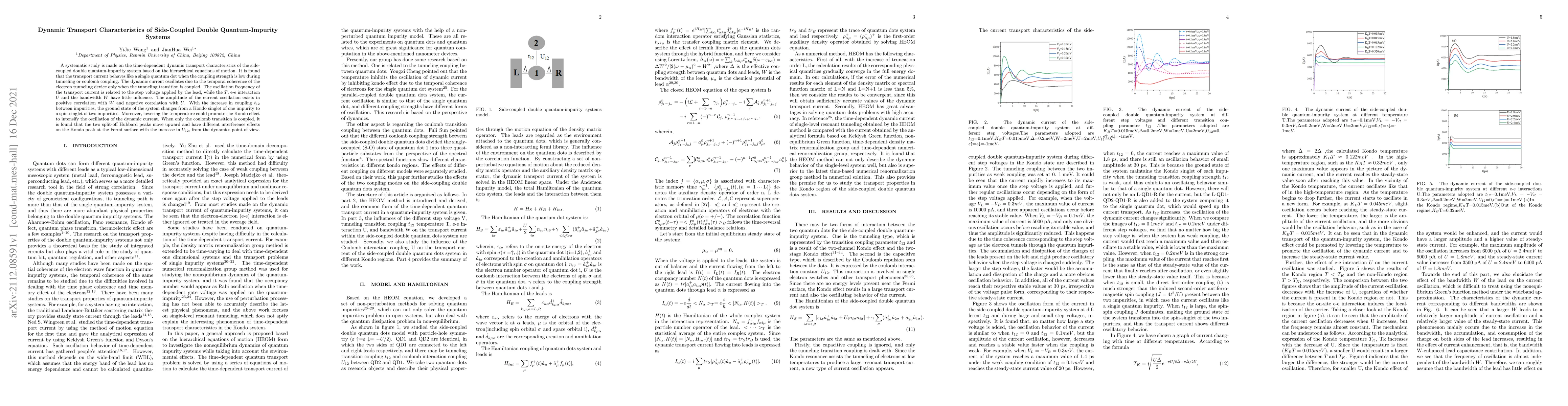 Thumbnail for Dynamic Transport Characteristics of Side-Coupled Double
  Quantum-Impurity Systems