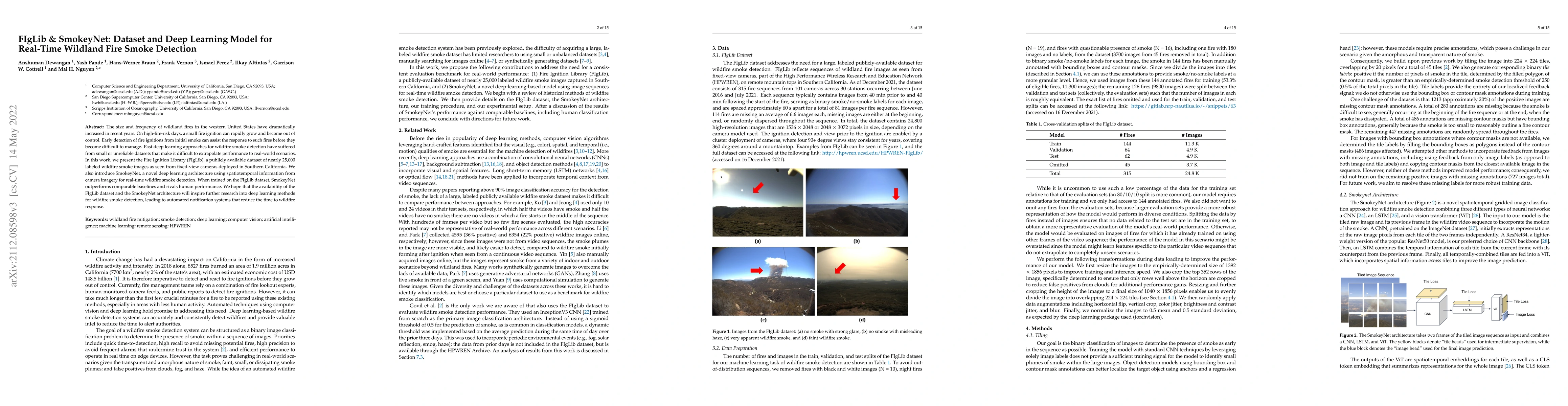 Thumbnail for FIgLib & SmokeyNet: Dataset and Deep Learning Model for Real-Time
  Wildland Fire Smoke Detection