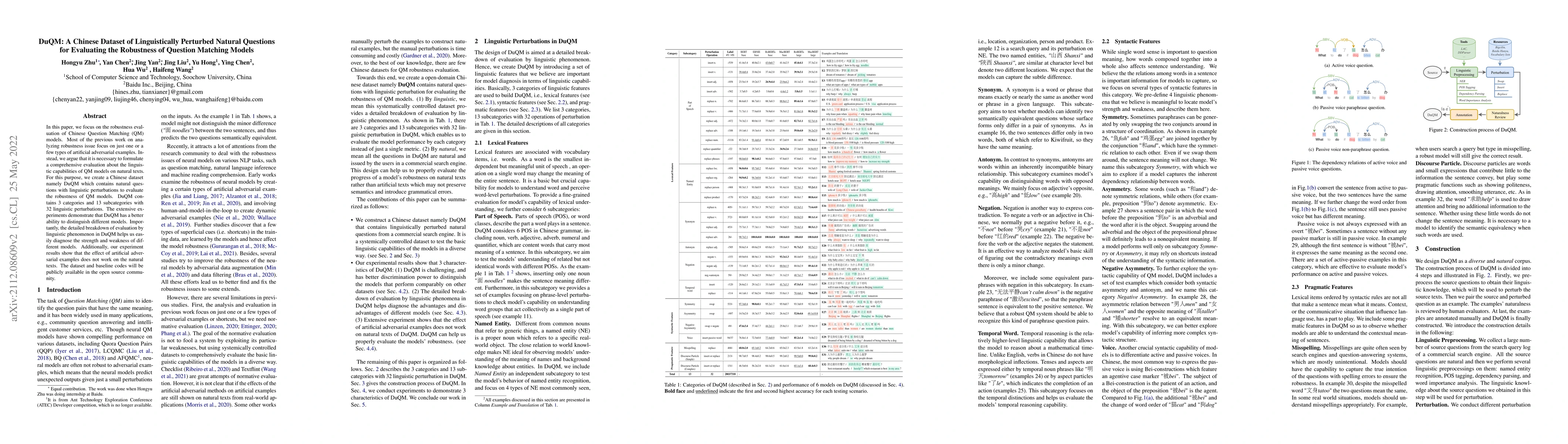 Thumbnail for DuQM: A Chinese Dataset of Linguistically Perturbed Natural Questions
  for Evaluating the Robustness of Question Matching Models