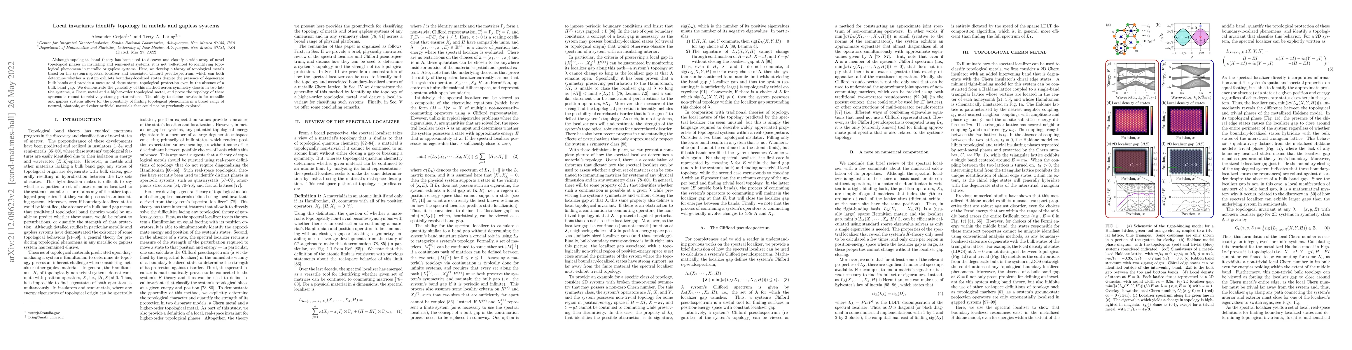 Thumbnail for Local invariants identify topology in metals and gapless systems