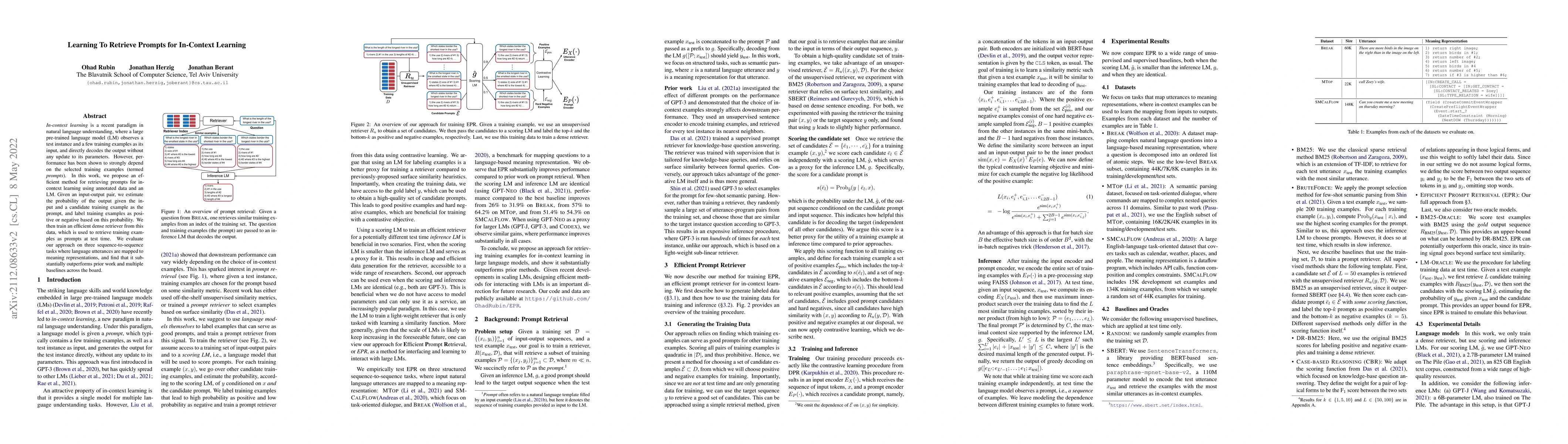 Thumbnail for Learning To Retrieve Prompts for In-Context Learning